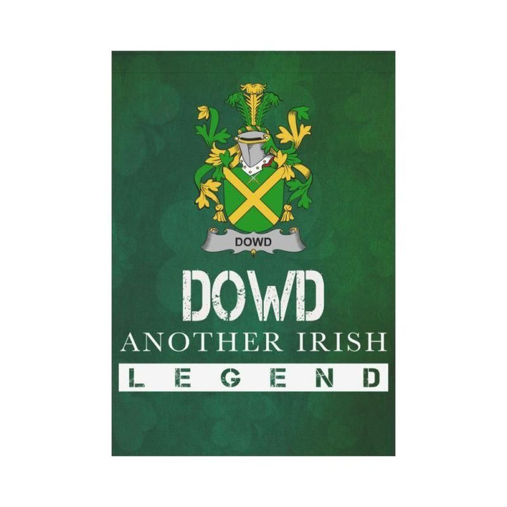 Irish Garden Flag, Dowd Or O'Dowd Family Crest Shamrock Yard Flag A9