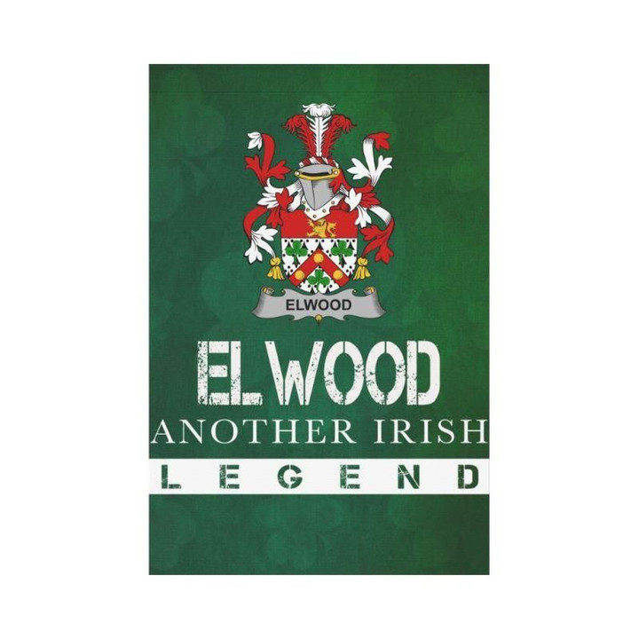 Irish Garden Flag, Elwood Family Crest Shamrock Yard Flag A9