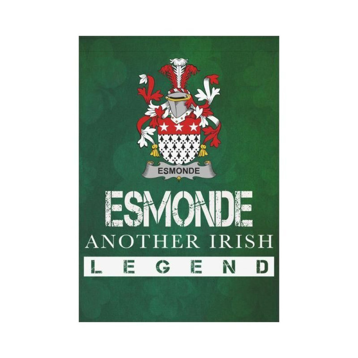 Irish Garden Flag, Esmonde Family Crest Shamrock Yard Flag A9