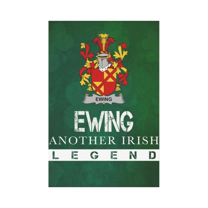 Irish Garden Flag, Ewing Family Crest Shamrock Yard Flag A9