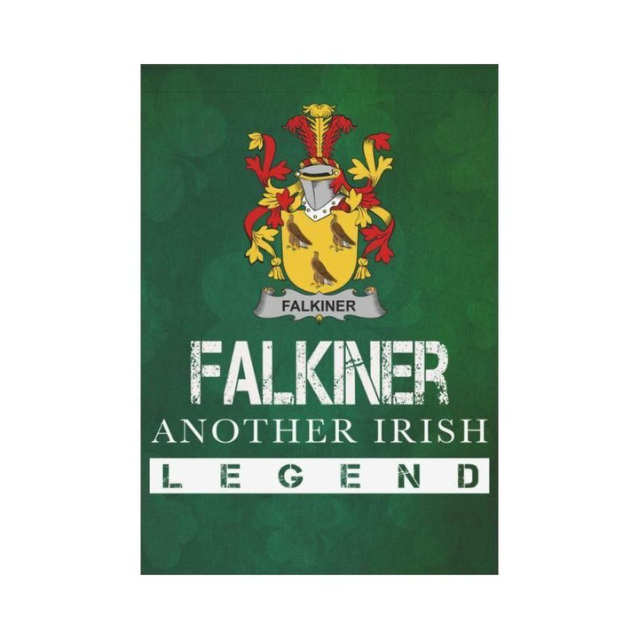 Irish Garden Flag, Falkiner Family Crest Shamrock Yard Flag A9