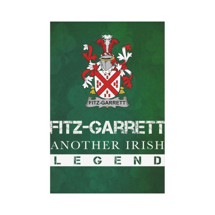 Irish Garden Flag, Fitz-Garrett Family Crest Shamrock Yard Flag A9