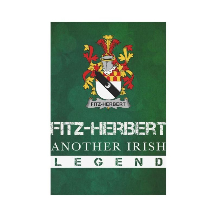 Irish Garden Flag, Fitz-Herbert Family Crest Shamrock Yard Flag A9