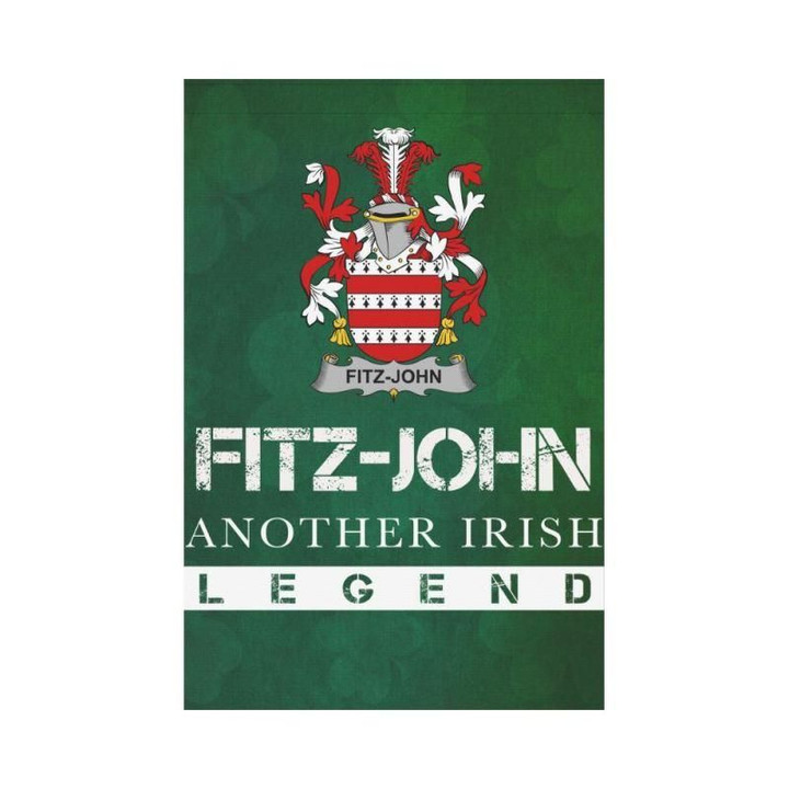 Irish Garden Flag, Fitz-John Family Crest Shamrock Yard Flag A9