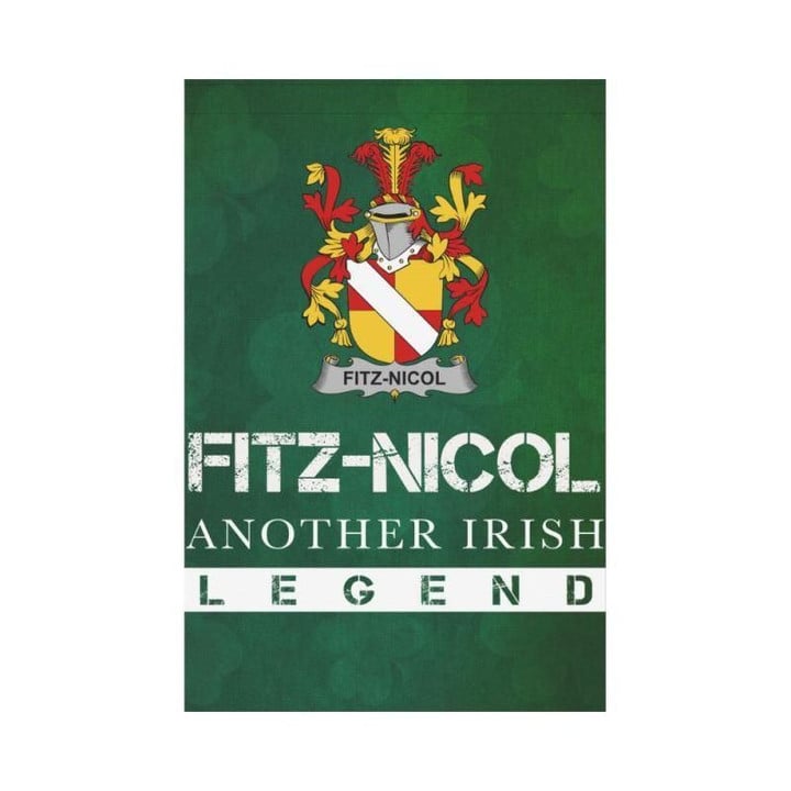 Irish Garden Flag, Fitz-Nicol Family Crest Shamrock Yard Flag A9