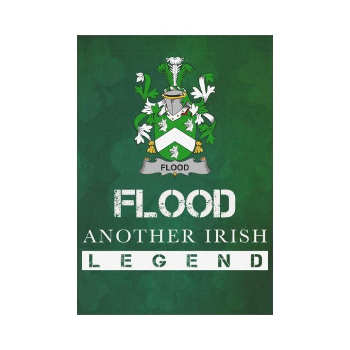 Irish Garden Flag, Flood Family Crest Shamrock Yard Flag A9
