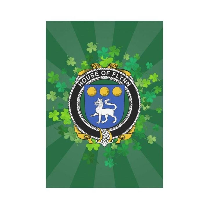 Irish Garden Flag, Flynn (Or O'Flynn) Family Crest Shamrock Yard Flag A9