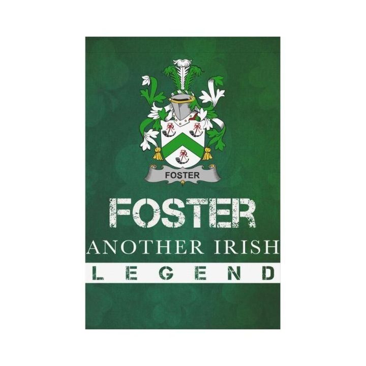 Irish Garden Flag, Foster Family Crest Shamrock Yard Flag A9