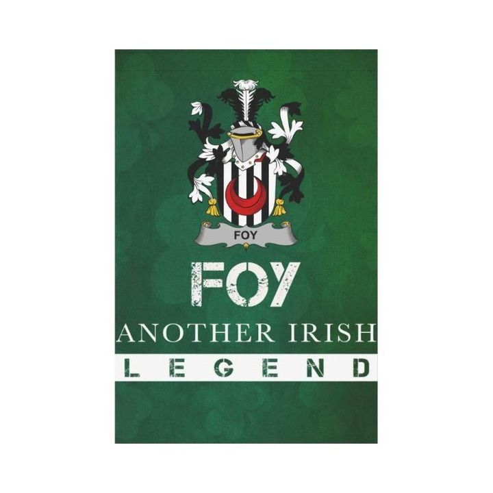 Irish Garden Flag, Foy Or O'Fie Family Crest Shamrock Yard Flag A9