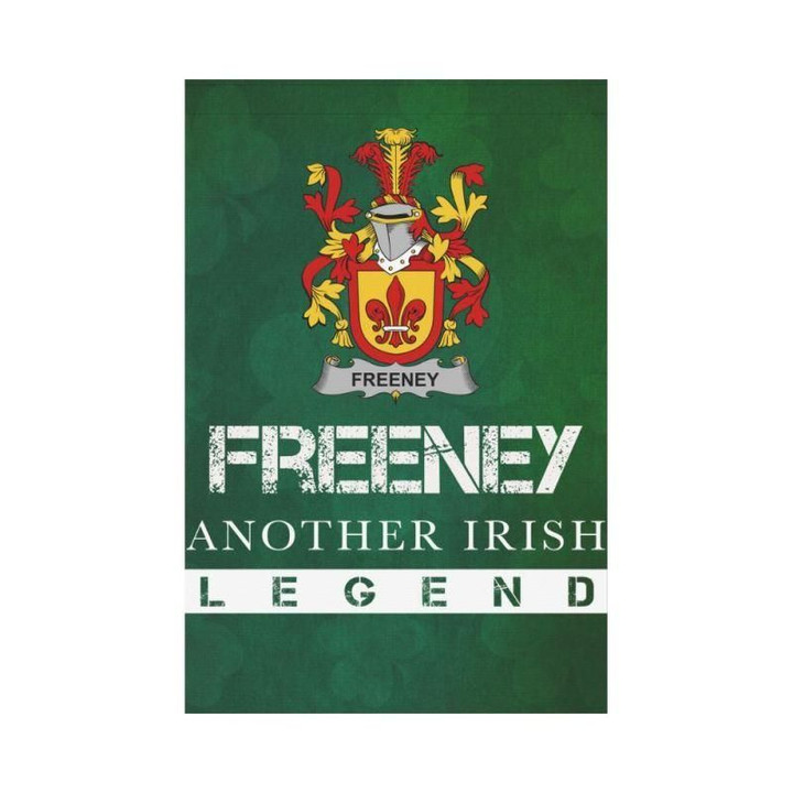 Irish Garden Flag, Freeney Family Crest Shamrock Yard Flag A9