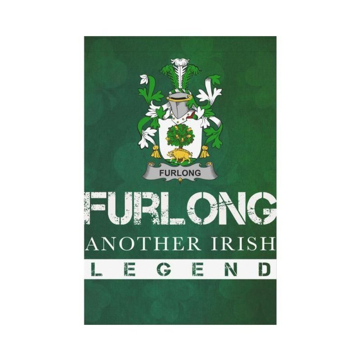 Irish Garden Flag, Furlong Family Crest Shamrock Yard Flag A9