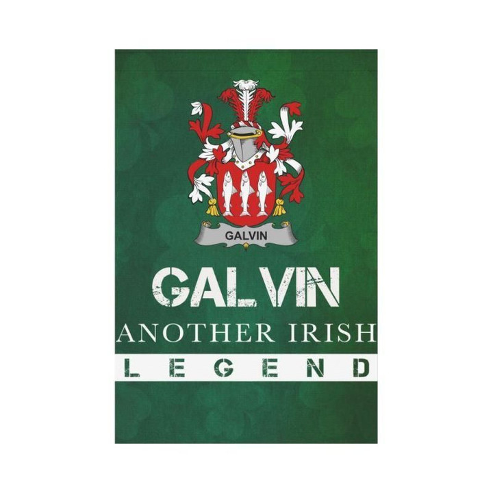 Irish Garden Flag, Galvin Or O'Galvin Family Crest Shamrock Yard Flag A9