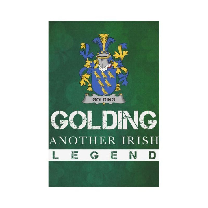 Irish Garden Flag, Golding Family Crest Shamrock Yard Flag A9