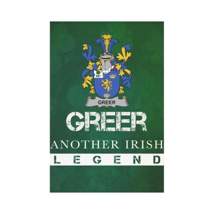 Irish Garden Flag, Greer Family Crest Shamrock Yard Flag A9