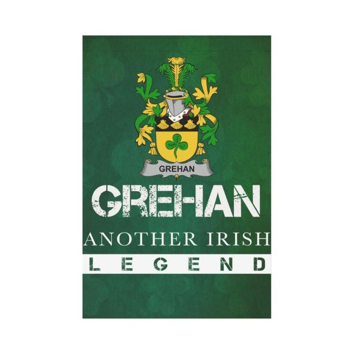 Irish Garden Flag, Grehan Or O'Greaghan Family Crest Shamrock Yard Flag A9