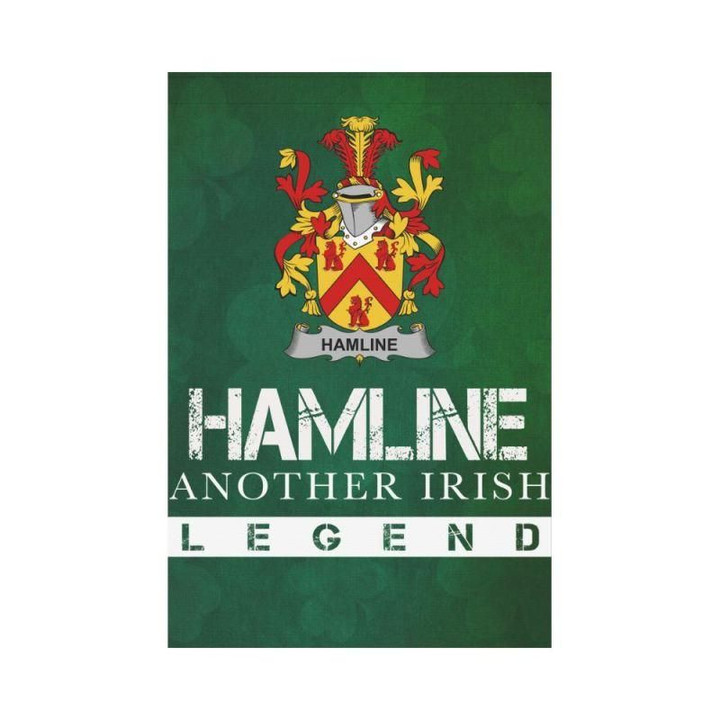 Irish Garden Flag, Hamline Family Crest Shamrock Yard Flag A9