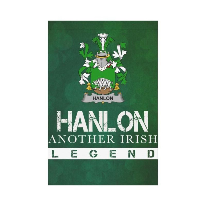 Irish Garden Flag, Hanlon Or O'Hanlon Family Crest Shamrock Yard Flag A9