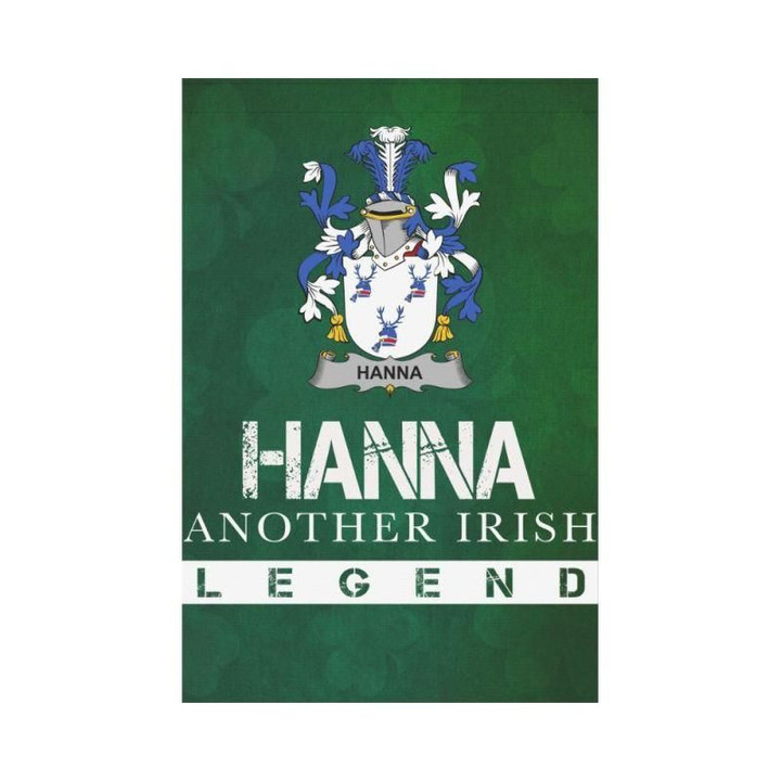 Irish Garden Flag, Hanna Or O'Hanna Family Crest Shamrock Yard Flag A9