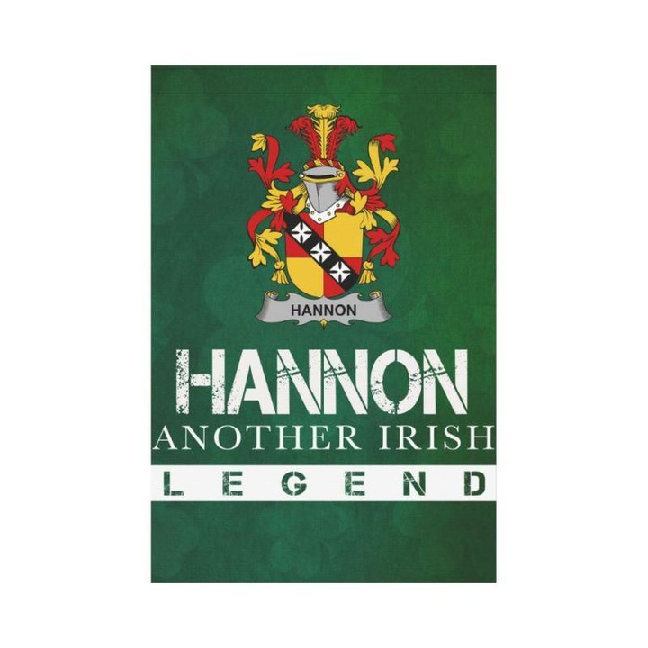 Irish Garden Flag, Hannon Or O'Hannon Family Crest Shamrock Yard Flag A9