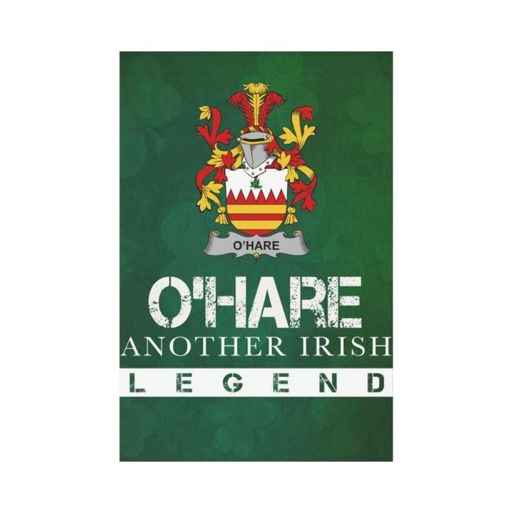Irish Garden Flag, Hare Or O'Hare Family Crest Shamrock Yard Flag A9
