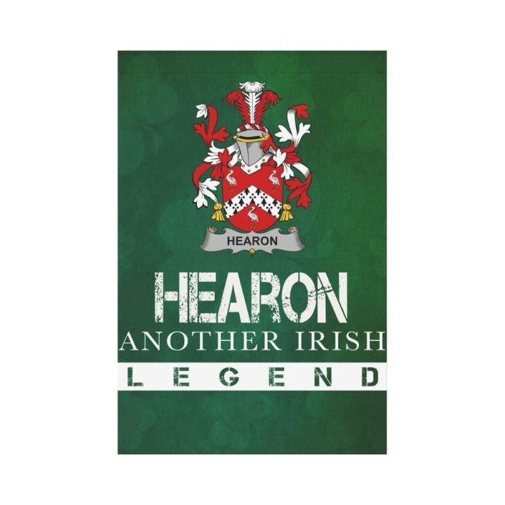 Irish Garden Flag, Hearon Or Hearn Family Crest Shamrock Yard Flag A9