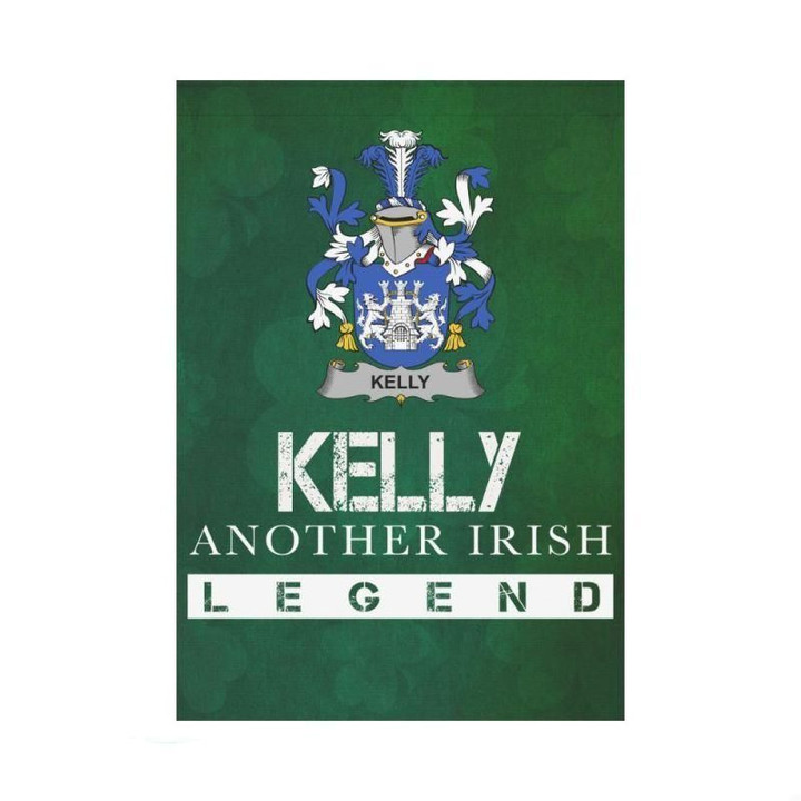 Irish Garden Flag, Kelly Or O'Kelly Family Crest Shamrock Yard Flag A9
