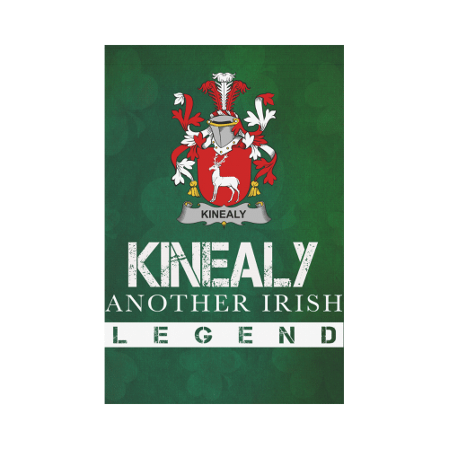 Irish Garden Flag, Kinealy or O'Kinnally Family Crest Shamrock Yard Flag A9