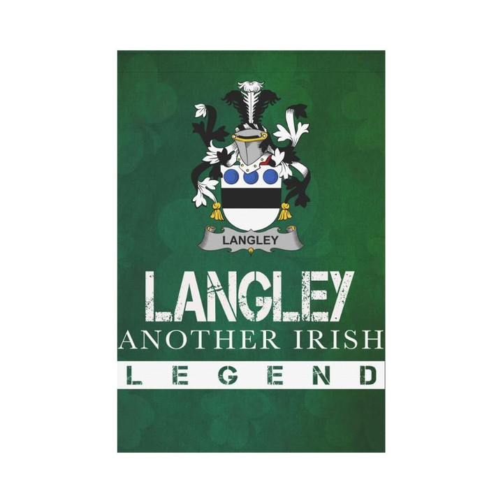Irish Garden Flag, Langley Family Crest Shamrock Yard Flag A9
