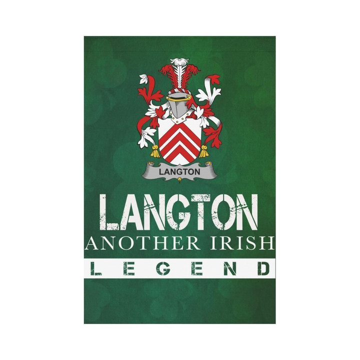 Irish Garden Flag, Langton Family Crest Shamrock Yard Flag A9