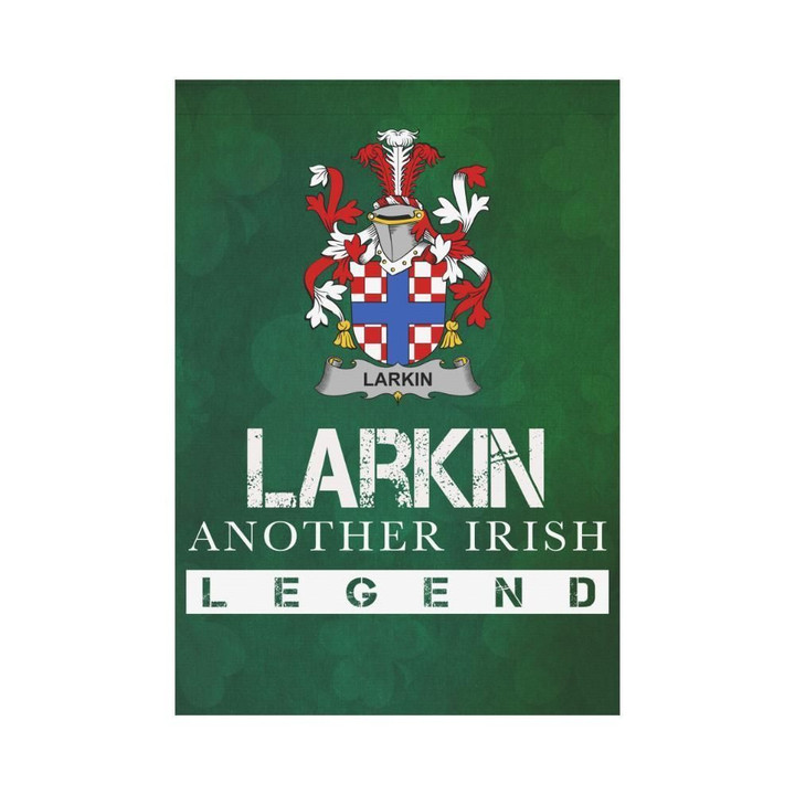 Irish Garden Flag, Larkin Or O'Larkin Family Crest Shamrock Yard Flag A9