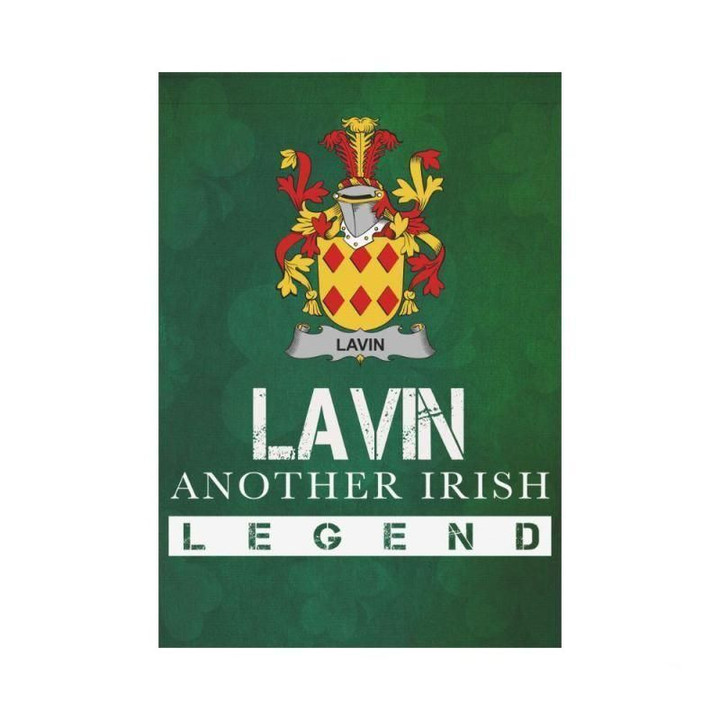 Irish Garden Flag, Lavin Or O'Lavin Family Crest Shamrock Yard Flag A9