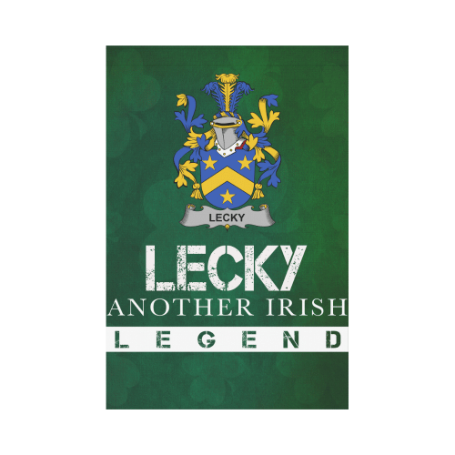 Irish Garden Flag, Lecky or Lackey Family Crest Shamrock Yard Flag A9