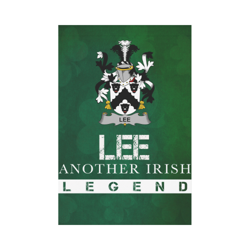 Irish Garden Flag, Lee or O_Lee Family Crest Shamrock Yard Flag A9