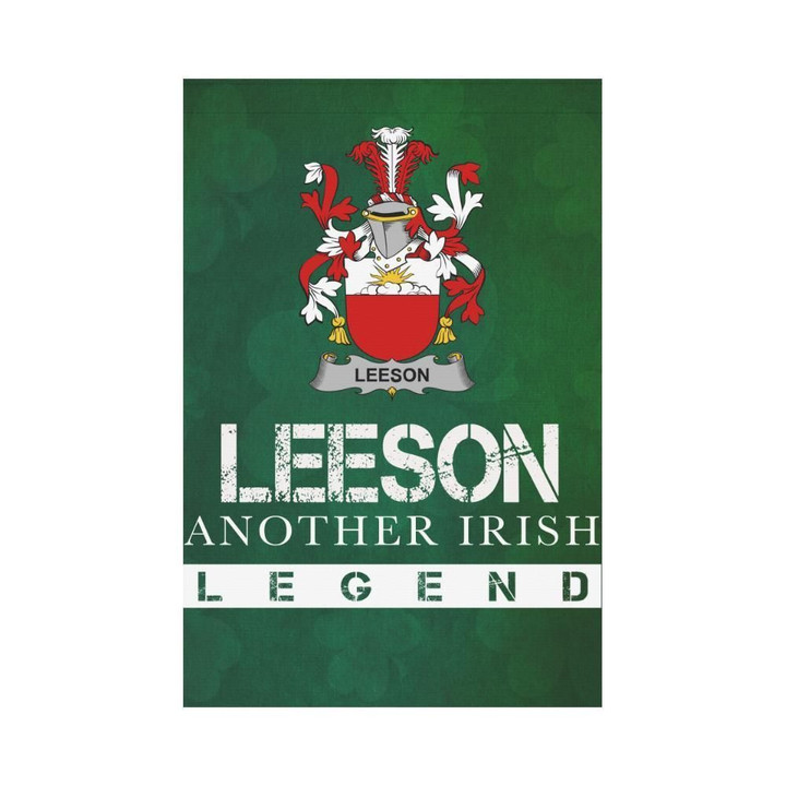 Irish Garden Flag, Leeson Family Crest Shamrock Yard Flag A9