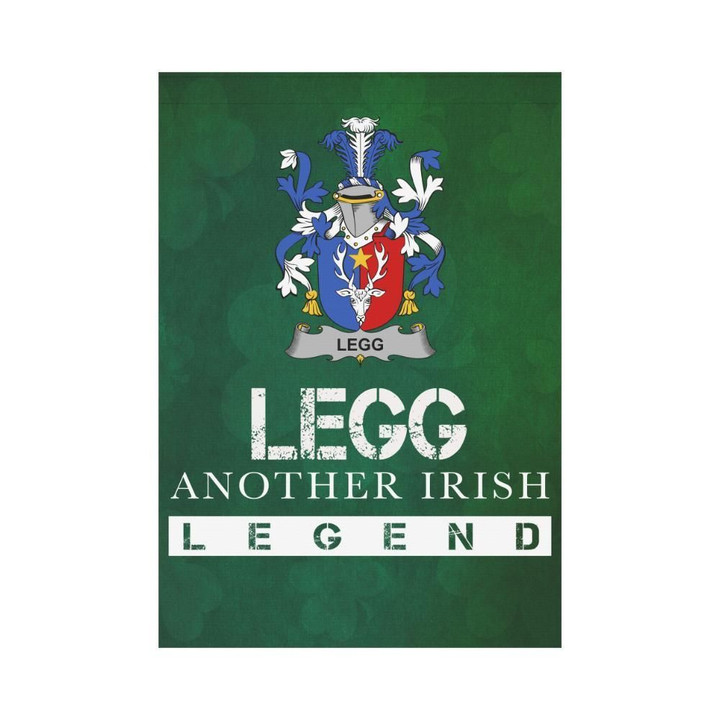 Irish Garden Flag, Legg Or Legge Family Crest Shamrock Yard Flag A9