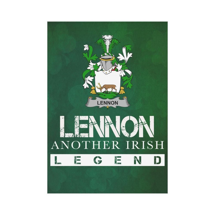 Irish Garden Flag, Lennon Or O'Lennon Family Crest Shamrock Yard Flag A9
