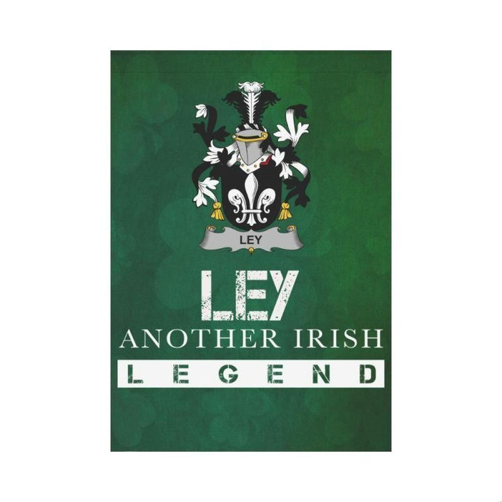 Irish Garden Flag, Ley Family Crest Shamrock Yard Flag A9