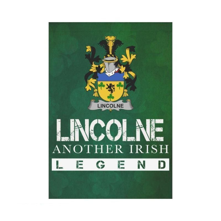 Irish Garden Flag, Lincolne Family Crest Shamrock Yard Flag A9