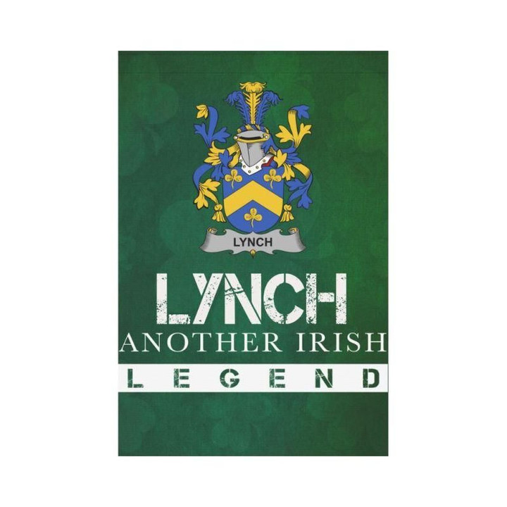 Irish Garden Flag, Lynch Family Crest Shamrock Yard Flag A9
