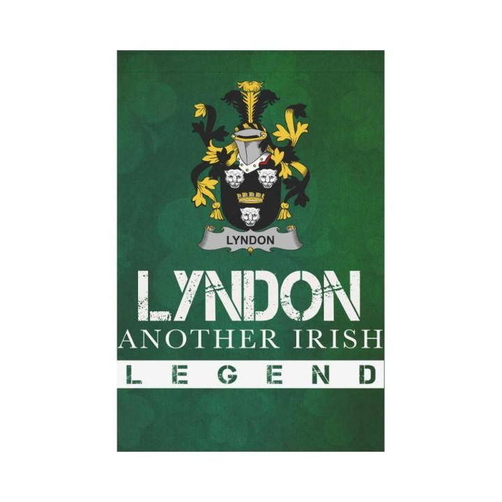 Irish Garden Flag, Lyndon Or Gindon Family Crest Shamrock Yard Flag A9