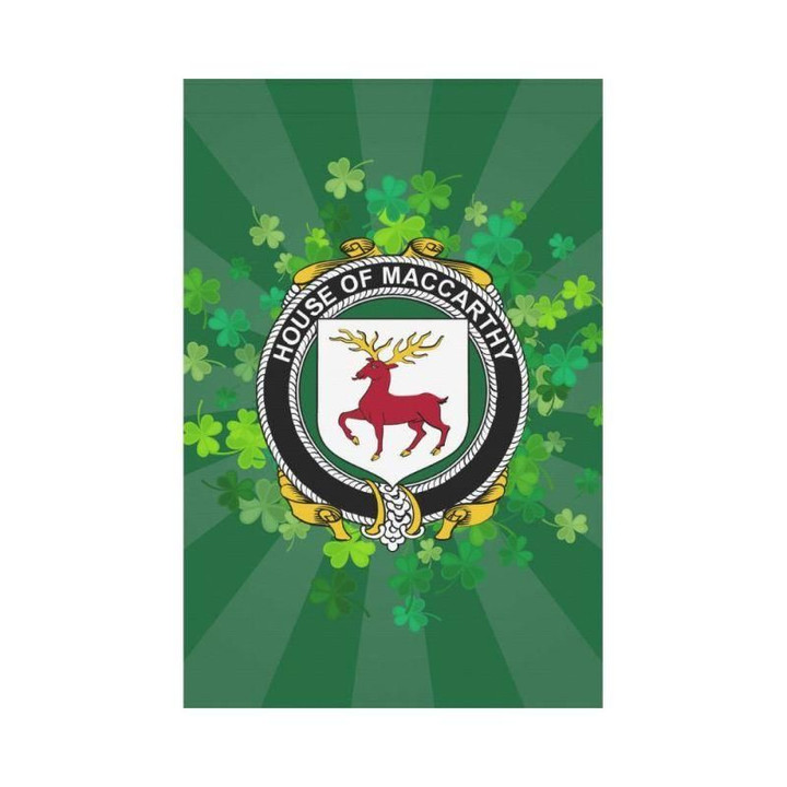 Irish Garden Flag, Maccarthy Family Crest Shamrock Yard Flag A9