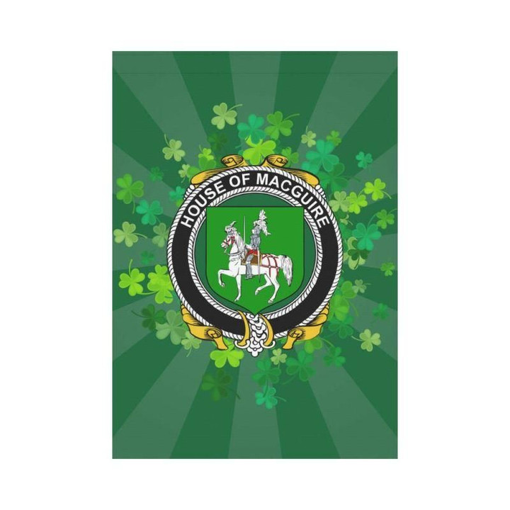 Irish Garden Flag, Macguire Family Crest Shamrock Yard Flag A9