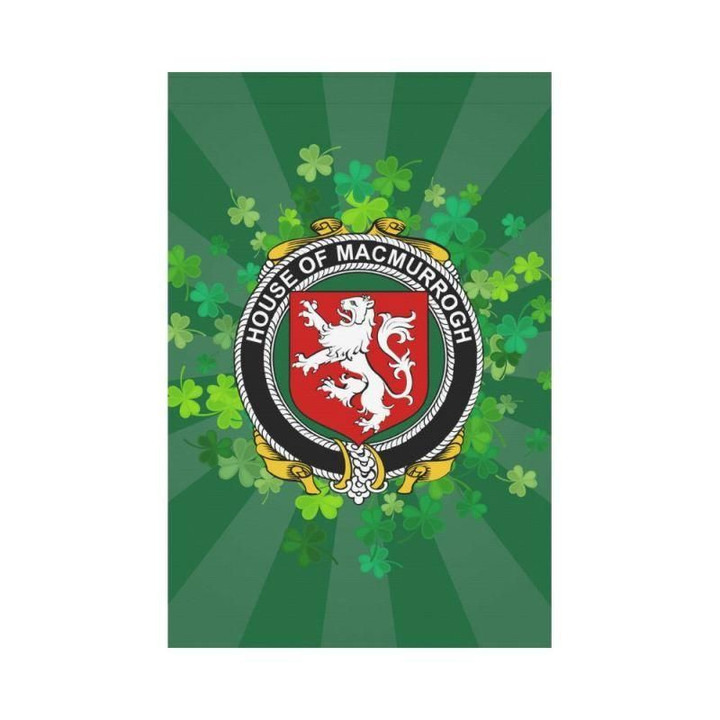 Irish Garden Flag, Macmurrogh Family Crest Shamrock Yard Flag A9
