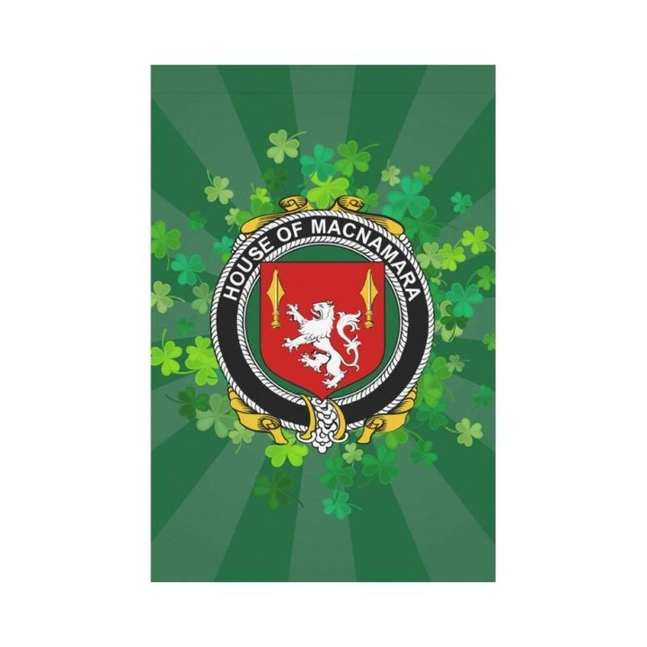 Irish Garden Flag, Macnamara Family Crest Shamrock Yard Flag A9