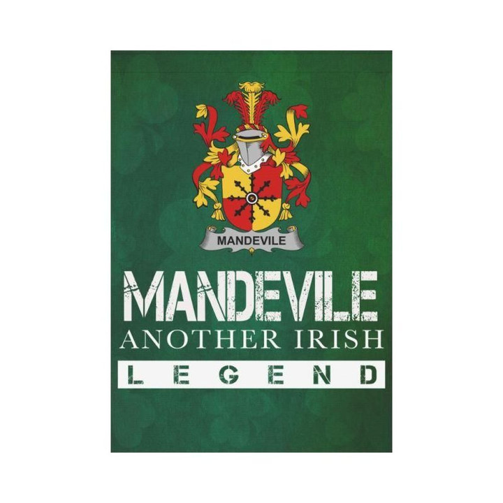 Irish Garden Flag, Mandevile Family Crest Shamrock Yard Flag A9