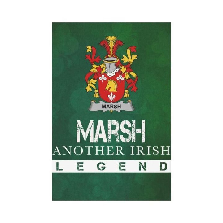 Irish Garden Flag, Marsh Family Crest Shamrock Yard Flag A9