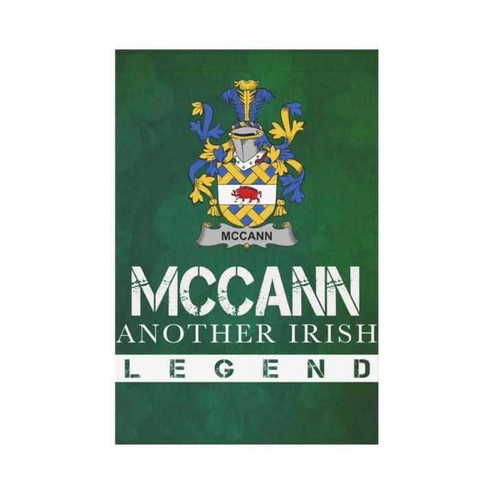 Irish Garden Flag, Mccann Family Crest Shamrock Yard Flag A9