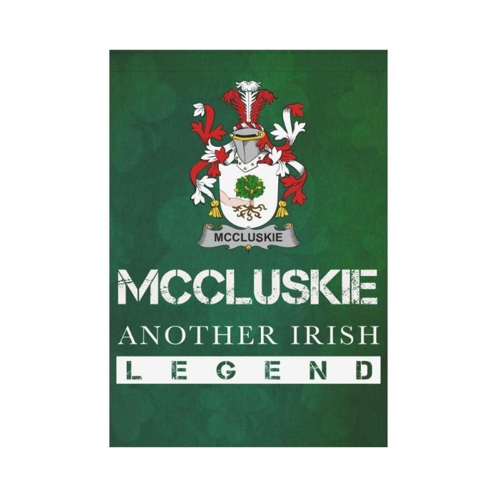 Irish Garden Flag, Mccluskie Or Mccloskie Family Crest Shamrock Yard Flag A9