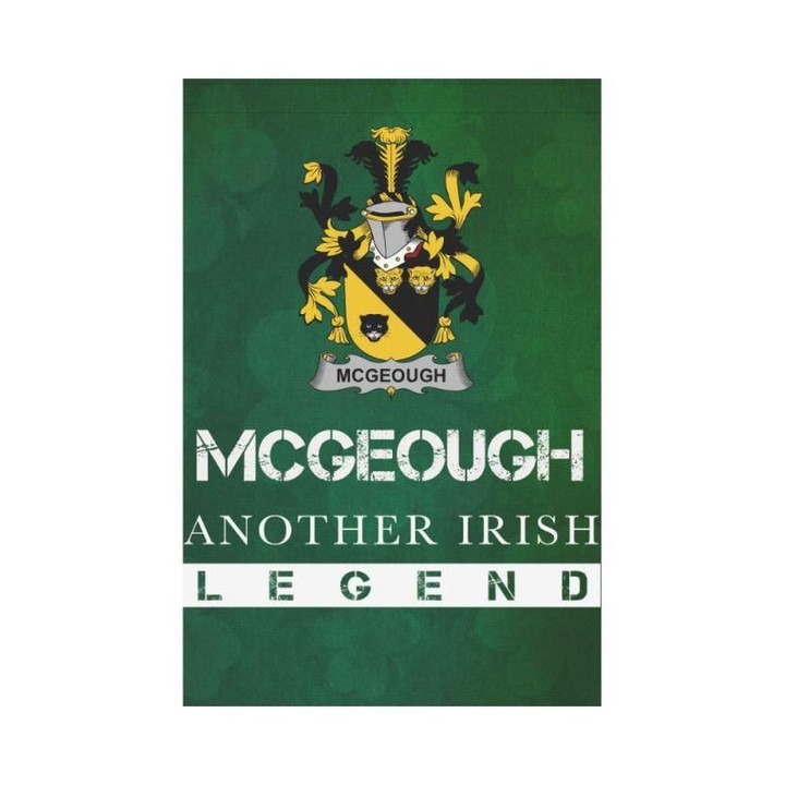 Irish Garden Flag, Mcgeough Or Mcgough Family Crest Shamrock Yard Flag A9