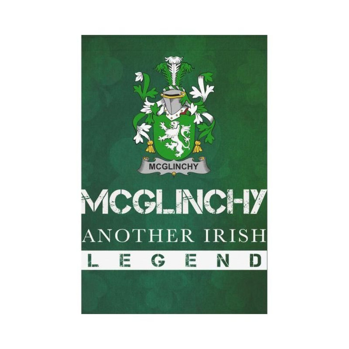 Irish Garden Flag, Mcglinchy Or Mcglinchey Family Crest Shamrock Yard Flag A9